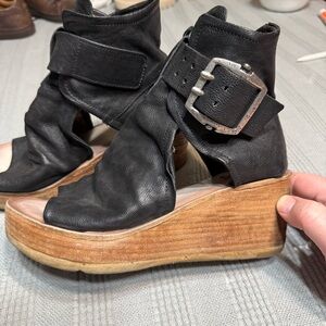 A.S. 98 Naya Sandals Platform Wedge Leather Size 40